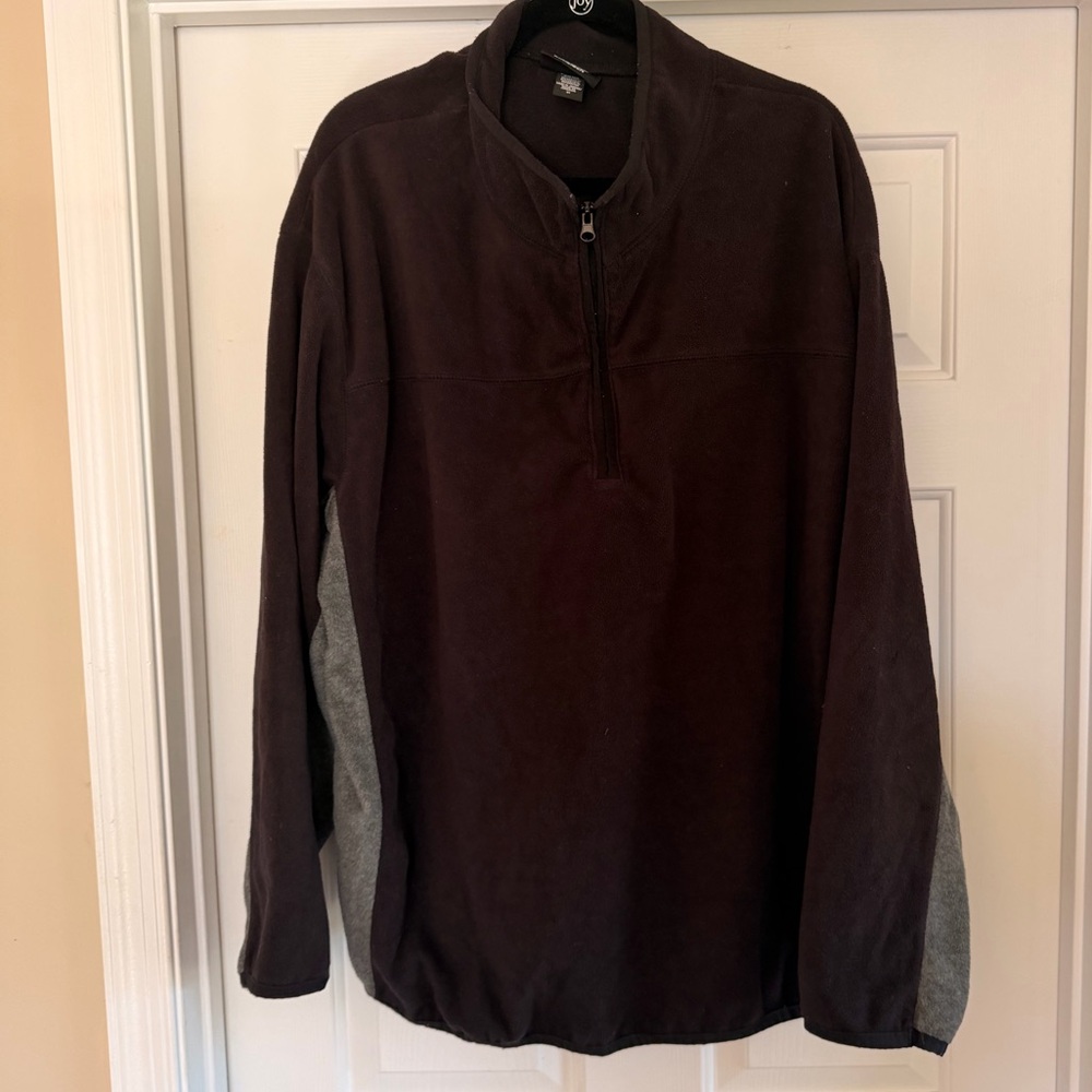 Athletech Black and Gray Fleece 3/4 Zip Pullover Mens Size 3X